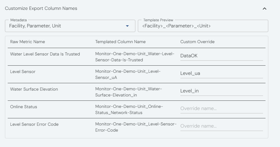 Customize Export Columns