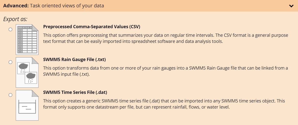 User Guide Advanced Data Export Screen